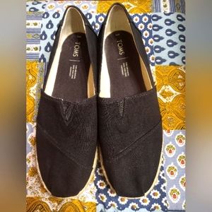 TOMS Espadrilles, Black, Size 8